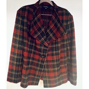Vintage Evan Piccone Women’s XLarge Blazer Jacket Plaid Academia